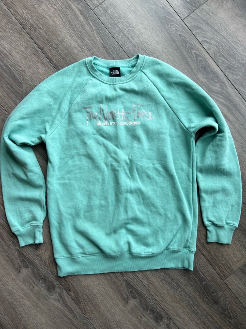 The North Face Women’s Crewneck Sweatshirt Pullover Size Small Mint Teal Silver